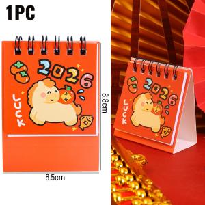 2026 Mini Calendar Cute Cartoon Desk Calendar Daily Planner Coil Calendar Office Stationery New Year Gift