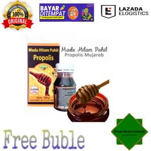 Madu HItam Pahit Mujarob dengan Propolis 360 gr // Madu Hitam Pahit Propolis Mujarob
