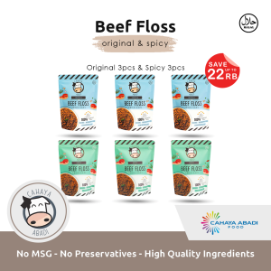 Cahaya Abadi Abon Sapi Mix Variants Original - Spicy ( Half Dozen )