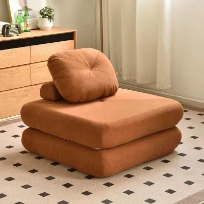 Sofa Bed Lazy Tofu Block Sofa Bed Small Unit Balcony Single Person Tatami Living Room Fabric Sofa Dismantg