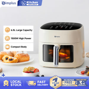 INSSA x Simplus 6.5L 1500W Air Fryer Large Capacity Visible Window 10 Preset Menus Non-stick Coating Multi-functional for Household Use 1500W