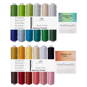 Fade Resistant Polyester Sewing Thread Pack 12 Tone Accessory for Frequent Washing