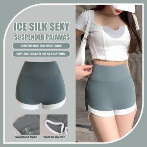 oobest【Delivery 2-3 days】2pcs Womens Yoga Shorts Hip-lifting Shark Pants High Elasticity Quick-drying Yoga Pants