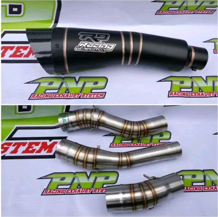 Mono Cast R9 KNALPOT RACING R9 H2 BLACK SLIP ON CBR 150 R FACELIFT CB150R CBR250RR ...
