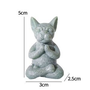 YOUSHI TOP Chó Phật đá Sa Thạch NGỒI THIỀN Ultraman Tượng phật trang trí Thiền Phong cách Trung Quốc Tư thế ngồi Tượng phật trang trí Trong nhà