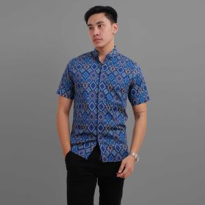 DGM Fashion Kemeja Batik Pria Lengan Pendek Songket /Kemeja Tribal 6126