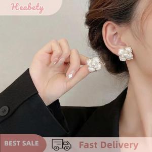 Heabety Ins Wind Camellia Natural Freshwater Pearl Necklace Earrings Ring 3-piece Set Elegant Banquet Jewelry set