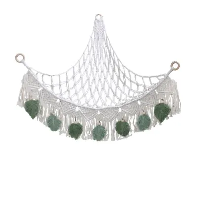 CREEPER Large Capacity Stuffed Animals Hammock Net White Macrame Toy Storage Organizer Easy To Hang Multipurpose Stuffy Collection Toy Holder Girls Bedroom