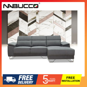 Nabucco N6237 August L Shape Sofa]Can Choose Casa leather or Water Resistance Fabric Delivery in West Malaysia only