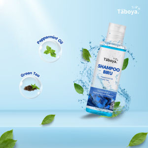 Taboya SHAMPOO Biru 60gr - Non SLS Penghilang Ketombe / Gatal / Uban / Kutu / Rontok / Lepek Sampo Wangi Tahan Lama