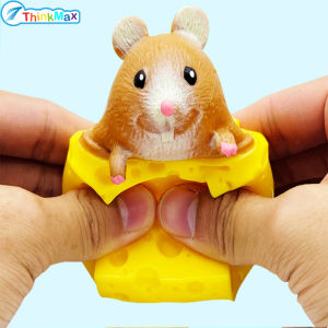 Màu véo đồ chơi giảm căng thẳng dễ thương pho mát chuột cup bút mới lạ chủ đa năng mềm cơ động Vent khối lễ hội món quà sinh nhật