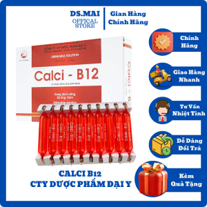 Canxi B12 Đại Y Ống Thủy Tinh Hộp 20 ống 10ml Bổ Sung Canxi Cho Trẻ Em Và Người Lớn
