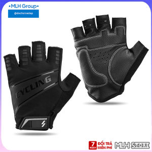 Găng tay/ bao tay xe đạp hở ngón/nửa ngón tay thoáng khí chống trượt hút mồ hôi cao cấp chuyên dụng cho đạp xe thể thao MTB địa hình MLH
