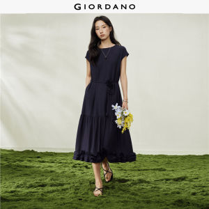 GIORDANO Women Dress Warm Weather Dress Moderate Thickness Dress Non-Elastic Dress 18466711