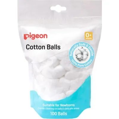 Pigeon Soft Cotton Ball Balls / Cotton Swab / Thin Stem Bud Buds Baby (100 Balls) 宝宝棉花球棉花棒