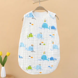 SKISOPGO ถุงนอนเด็กป้องกันท้องป้องกันหวัด ชุดนอนเด็กแรกเกิด 0-1ขวบ ผ้าฝ้ายออแกนิกทอย่น 4 ชั้น