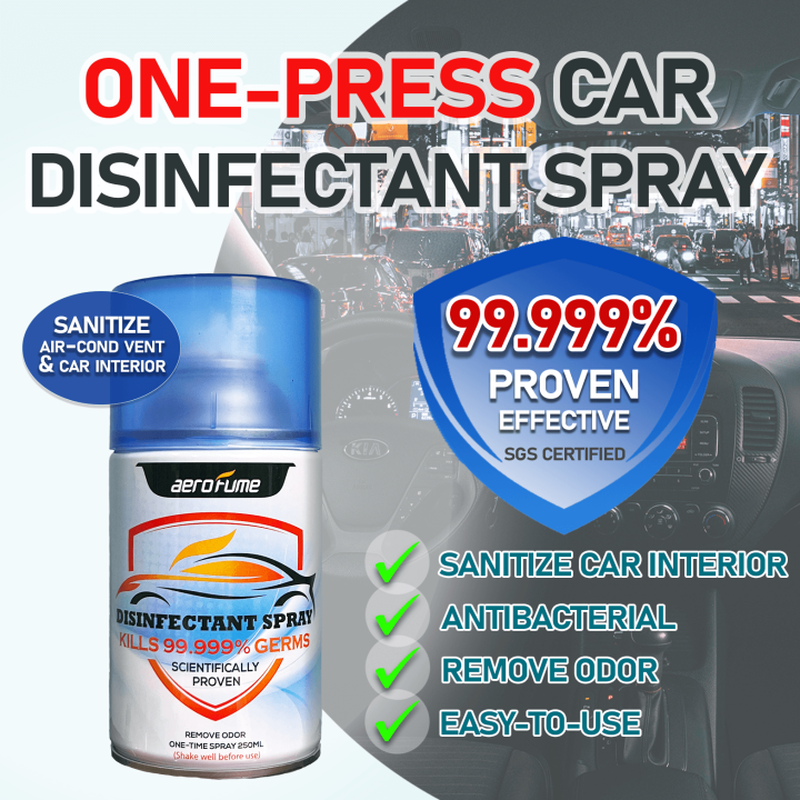 Aerofume One Press Car Disinfectant Spray 4 Bundle Pack Anti Bacterial Room Sanitizer 4 X 3294