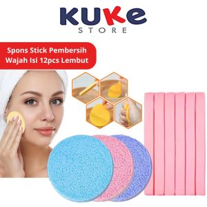 KUKE Spons Pembersih Wajah 12pcs / Sponge Stik Kentang Cuci Muka / Spon Busa Pengangkat Makeup Lembut Halus