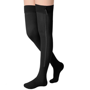 Zippered Highly Compression Socks For Leg Fatigue Relief Full Foot Coverage For Running Gym And Long Hour Standing