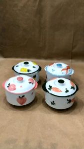 Thố hũ hai tai có nắp Bát decor trang trí thức ăn đựng mỡ đựng mẻ dung tích 600ml gốm sứ Bát Tràng