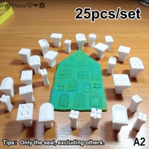 WP💓💛💖 DIY Ceramics Clay Stamp Set 25pcs Pottery Plastic Molds Window Pattern Art Supplies for Kids Adults