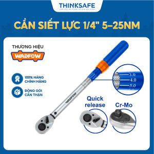 Cần siết lực Wadfow WWQ1D14 WWQ1D38 WWQ1D12 kích thước đầu siết 1/4 inch - 1/2 inch chất liệu thép cao cấp mạ crom bền chống gỉ - Thinksafe