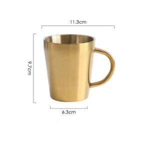 QUIVLOX 330ml Gold Stainless Steel Insulated Beer Cup Double Layer Thermal Mug for Coffee Tea Milk Hot Cold Drinks Bar counter Supplies