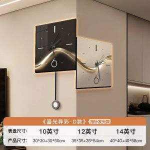 FFBH Home Decor Rear LED Light Corner Wall Clock Home Living Room Decorative Corner Double Sided Clock Digital and Analog Clocks 5B9Z4