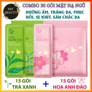 [COMBO 2 Bịch] Gồm 30 Gói Mặt Nạ Ngủ Laikou Trà Xanh Matcha + Mặt Nạ Ngủ Hoa Anh Đào Sakura Dưỡng Ẩm Qua Đêm Phục Hồi Da Giúp Da Trắng Sáng Săn Chắc Kiềm Dầu Se Khít Lỗ Chân Lông