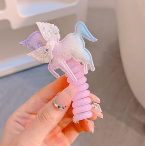 1PC Colorful Sunflower Spiral Hair Rope Hair Tie Rubber Ponytails Hair Accessory For Sweet Girls Hairband High Grade Spring Summer Sweet Hairstring Hair