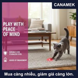【CANAMEK】 Laser mèo Đồ chơi bút cho mèo 4 mô hình hồng ngoại Pet đồ chơi liên tục trên chuyển đổi cho nhà tương tác mèo Đào Tạo