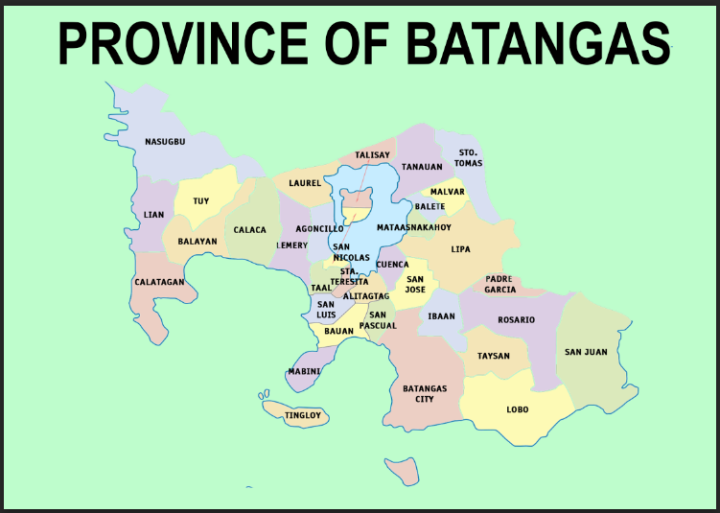 Batangas Province Map A4 Laminated Chart | Lazada PH