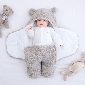 Warm 3D Doudou Velvet Baby Sleeping Bag Sleeveless Anti-kick Sleepwear Boys Girls Swaddling Vest