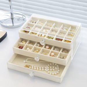 MD-K148 Kotak Perhiasan Wanita 3 Laci Jewelry Box dengan Sekat Serbaguna / Tempat Penyimpanan Cincin Kalung Anting Multifungsi / Rak Perhiasan 3 Tingkat Import