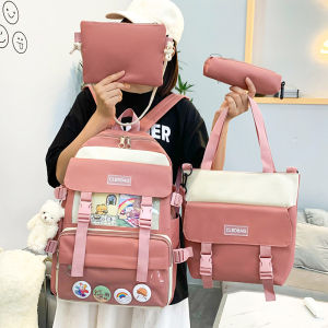 Tas Ransel Anak Sekolah Impor Set 4in1 Backpack Perempuan Terbaru Viral 2025 SMP SMA Tanpa Boneka