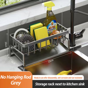 Kitchen Drain Basket Sink Rack Metal Sink Storage Rack Rag and Brush Drain Rack Dish Rack Dishware Storage Box  Plate Cutlery Drainage Holder Kitchen Shelf Organizer