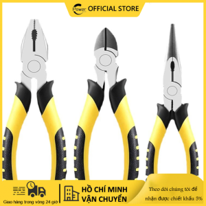 3 cái Bộ công cụ kìm hạng nặng 8 inch Bộ công cụ kìm mũi dài Bộ công cụ kìm hạng nặng Vise (kéo dây 8 inch + kìm mũi nhọn 8 inch + kìm hàm chéo 6 inch)