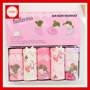 Quần lót bé gái set 5 chiếc quần chíp bé gái kháng Khuẩn hàng xuất Hàn Quốc dành cho bé từ 3-10 tuổi 100% Cotton