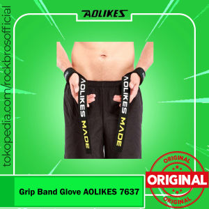 Tali Dumbbel Angkat Besi Pelindung Tangan Aolikes 7637 Power Lifting Strap Wrist Band Wrap Olahraga Gym Fitness Sports Outdoor Anti Skid