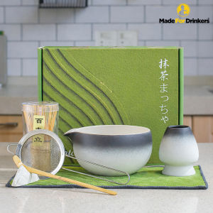 Premium Japanese Matcha Tea Ceremony Set Kit Matcha Bowl Whisk Set Tool Bamboo Brush Tea Tools [Made For Drinkers]