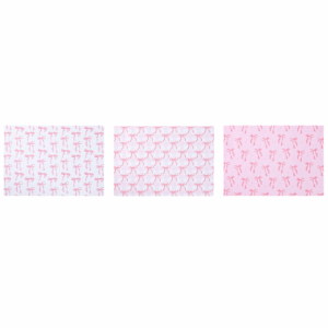 MARINI 3Pcs Cartoon Design Bow Themed Wrapping Paper Pink Bow Thick Material Birthday Party Gift Wrap Decor Gifts 50x70cm Sheets Double-Sided Printing Wrapping Paper Kids Birthday