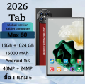 2026 แท็บเล็ตใหม่ max80 หน้าจอขนาดใหญ่ 12 นิ้ว 48MP + 24MP 4 กล้อง HD พิกเซล 16GB + 1024GB หน่วยความจําขนาดใหญ่ เล่นเกมต่างๆ และดูวิดีโอต่างๆ รองรับ 5GWiFi Bluetooth และฟังก์ชั่นอื่น ๆ ตัวเครื่องบางและเบาเพื่อพกพาติดตัวไปเมื่อคุณออกไปเล่นในสํานักงานและเล่. 