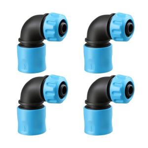 4 cái vòi nước 90 ° góc cạnh kết nối nhựa ABS xây dựng nhanh chóng kết nối phụ kiện cho hàng hiên làm vườn tưới bãi cỏ