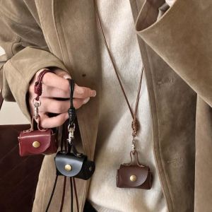 Retro Leather Headphone Holder Long Womens Wallet Earphone Bag Accessory Korean Style Fashion Jewelry