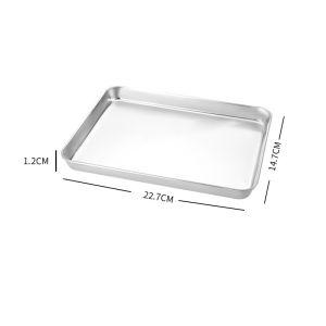 Baking Oven Tray Stainless Steel Chef Bake Pans Rectangular Plate Kitchen Dinnerware