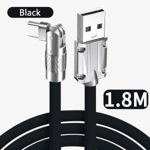 VAORLO 120W 6A 1.8M Siêu Nhanh Trò Chơi Sạc Cáp Sạc Silicone Lỏng 180 Độ Kim Loại Xoay Phích Cắm Cáp Dữ Liệu Với Dây Da Cho Tất Cả Điện Thoại Thông Minh