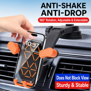 Car Phone Holder Universal Car Mount with Secure Grip 360° Rotation Easy Installation for Dashboard & Windshield