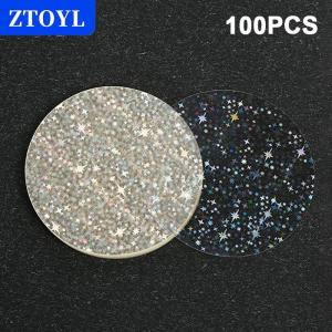 [COD]🔥🔥🔥ZTOYL 100pcs Transparent Badge Film Clear Laser Star Pattern Badge Protective Film Covers For Button Badge Maker Part Tools