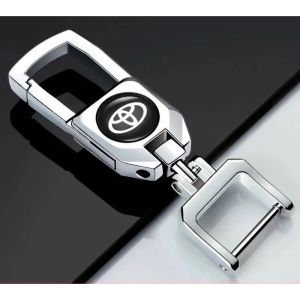 high quality leather for toyota key cover Remote key case with key holder fod Car Logo keychain Creative Alloy Metal Vios Fortuner Innova Corolla Altis Hiace Avanza Land Cruiser Hilux Camry Wigo RAV4 Revo Corolla Yaris Previa FJ Cruisertantu
