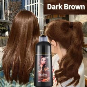 Dark Brown Hair Color Permanent Hair Dye Shampoo Organic Japan Original Hair Coloring Hair Dye Turn Your White/Gray Hair Into Black In Just 5 Minutes All Natural And Organic Ingredients No Irritable Odor Hair Blackening Shampoo 500ml